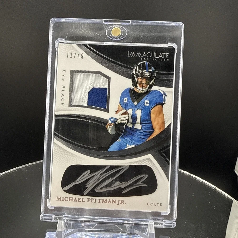 2025 Panini Immaculate Collection MICHAEL PITTMAN JR.  /49 Eye Black Patch Auto